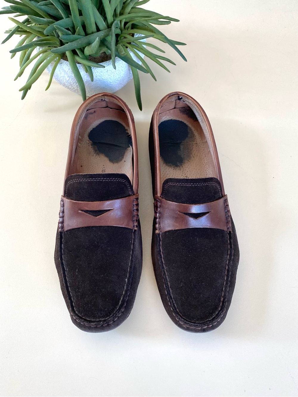 BANANA REPUBLIC - Brown Suede Loafers Drivers + Box